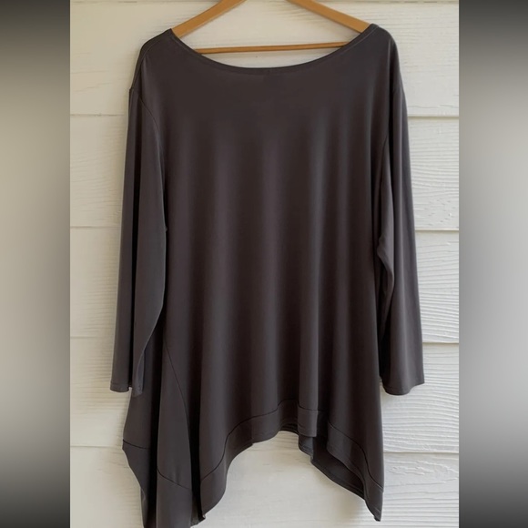 Planet Lauren G Grossman tunic top one Size Scoop Neck Asymmetric - Picture 6 of 10